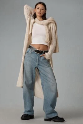 NUEVO CON ETIQUETAS ANTHROPOLOGIE PILCRO Talla MP MANGA LARGA PUNTO ABIERTO PLUMERO SUÉTER Foto 1 de 3