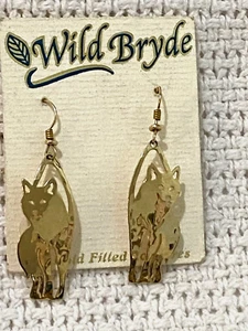 PENDIENTES WILD BRYDE LOBO/PERRO ORO 14K - Imagen 1 de 15