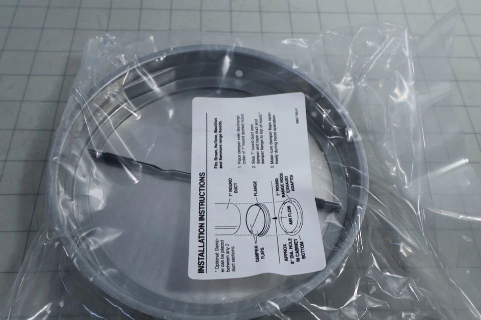 Broan-Nutone BP87Q 7" Round Range Hood Damper with Foam