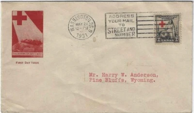 FDC   # 702-5B   --   Red Cross  -- Gorham   ---  1931 - Image 1 of 2