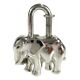 HERMES 1988 Limited Elephant Motif Cadena Lock Bag Charm Silver Authentic 84364