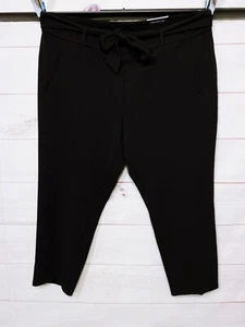 Jones & Co Womens Pull On Slim Leg Ankle Pants Size 3X Black Belted - Picture 1 of 10