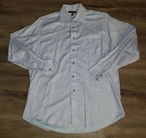 Burberry Mens Dress Shirt Sz 15 1/2 x34 White blue Striped Button-Up Long Sleeve - Picture 1 of 3