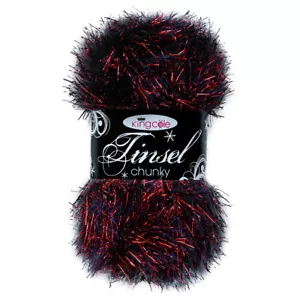King Cole Tinsel Chunky Red Blue Sparkly Festive Glitter Yarn 50g - 3065 Rocket - Picture 1 of 3