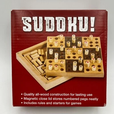 Sudoku All-Wood Magnetic Peg Game Board For Ages 6+ New - Image 1 of 4