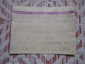 OZZFEST 2001 Jun 30 Concert Ticket Stub Blockbuster Pavilion Devore CA ORCH 2! - Picture 1 of 2