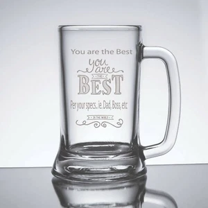 Vaso de taza de cerveza personalizado grabado Eres el mejor diseño - Imagen 1 de 2