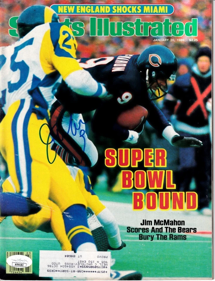Jim McMahon autograph signed Chicago Bears 1986 Sports Illustrated SI issue JSA - Image 1 of 1