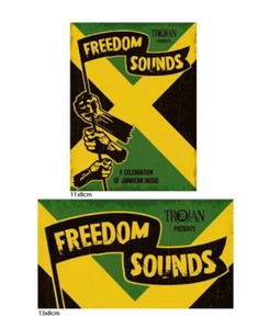 x2 13cm 11cm Vinyl Stickers freedom sounds ska skinhead trojan reggae laptop dub - Imagen 1 de 1