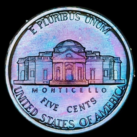 1984 S PROOF Jefferson Nickel UNC Monster Rainbow Toned Cover