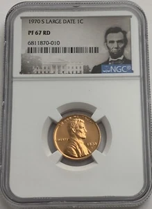 1970 S NGC PF67 RD Large Date Red Proof Lincoln Memorial Penny 1C One Cent - Picture 1 of 3