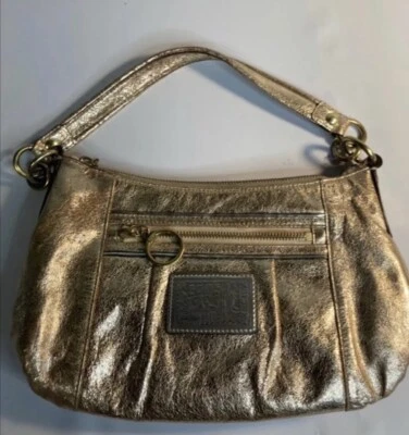 Bolso de Hombro Coach Hobo Dorado Metálico 20383 E Foto 1 de 4