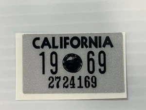 1969 California Nummernschild Kennzeichen Aufkleber, YOM, CA DMV Showcar - Bild 1 von 1
