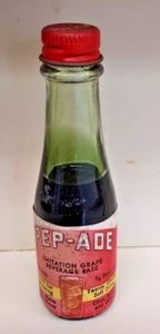 Rare  Pep-Ade  Grape Filled Glass Bottle Vintage Beverage  Drink  Base - Chicago - Picture 1 of 12