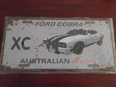 Ford Falcon XC Cobra metal rustic number plate car sign 30 x 15cms - image 1 of 3