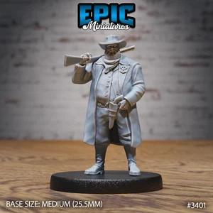 Wild West Marshall A by Epic Miniatures Monster RPG D&D Pathfinder 3D Print - Picture 1 of 2