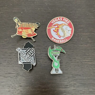 4 件 Misc 棒球别针 Vegas Fire,2015 年特技演员,2015 年圣克拉丽塔,2015 年龙 — 第 1/4 张图片