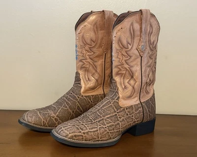 Usadas en Excelente Condición Tony Lama Stockman 3R Botas de Cuero Marrón Punta Cuadrada RR2115L Para Mujer 7.5 B Foto 1 de 4