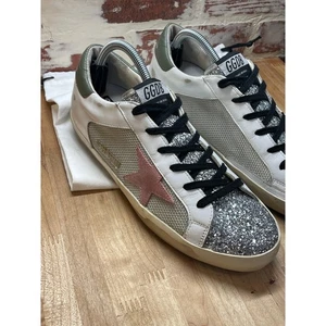 Golden Goose Deluxe Brand Superstar Glitter Sneakers Star Size EU 42 US 10 Bag - Picture 1 of 19
