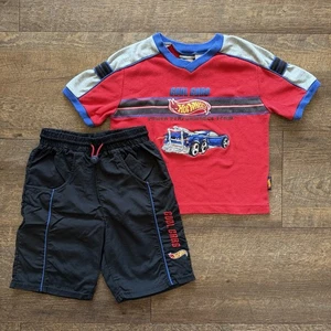 Vintage 1999 Kids 5/6 Hot Wheels "COOL CARS" Embroidered Shirt/Shorts Set - Bild 1 von 12