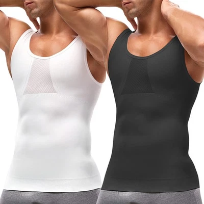 Hombres Camisa de Compresión Modelador de Cuerpo Entrenamiento Camiseta sin Mangas Ropa Interior Chaleco Control Abdomen Foto 1 de 4