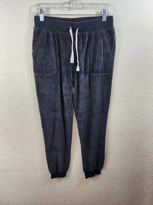 Calvin Klein Sleepwear Womens M Black Velour Elastic Waist Drawstring Pants - Image 1 of 4