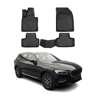 OMAC Floor Mats Liner for Volvo XC60 2018-2026 Black TPE All-Weather 4 Pcs - Изображение 1 из 4