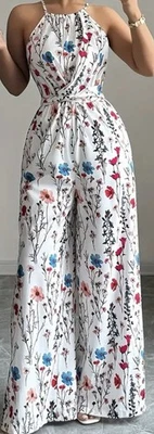 Damen Overall Weiß,Blumenmotiv  Bunt,  GR XS/S. NEU - Bild 1 von 4