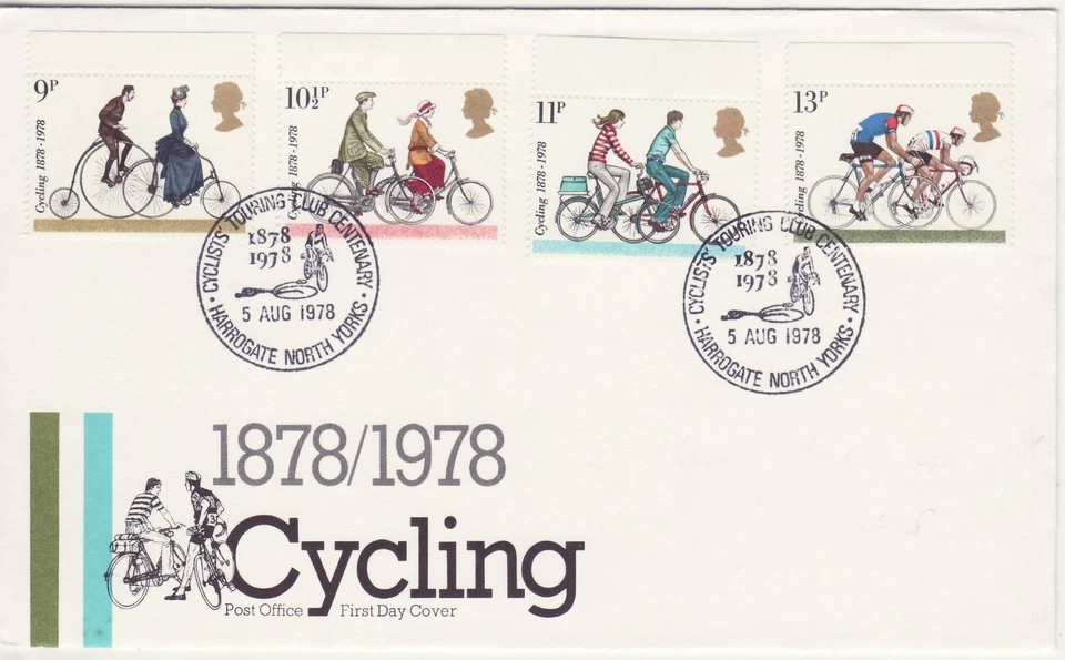 GB Stamps First Day Cover Centenary of Cycling Clubs, bike TOURING CLUB PM 1978 - Image 1 of 1