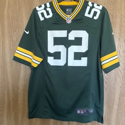 耐克男孩场上绿湾包装工队球衣粘土马修斯 #52 NFL 尺寸 M — 第 1/4 张图片