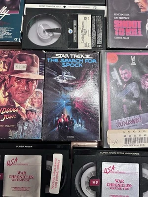 Betamax Tapes Lot Of 13 Beta Videos Star Trek Once Bitten Indiana Jones Barfly - Image 1 of 4