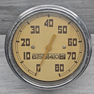 40s 50s GM GMC AC Truck Bus Coach Creme Beige Vintage 80 MPH Speedometer - Image 1 of 4