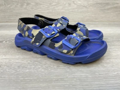 Birkenstock Birko-Flor Mogami Niños 1 Azul Camuflaje Slingback Sandalia Sintética Foto 1 de 4