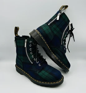 Botas Dr. Martens Azul Verde A Cuadros 1460 Cremallera Tartán Con Cordones UK7 USM8 Precio de venta sugerido por el fabricante $160 - Imagen 1 de 12