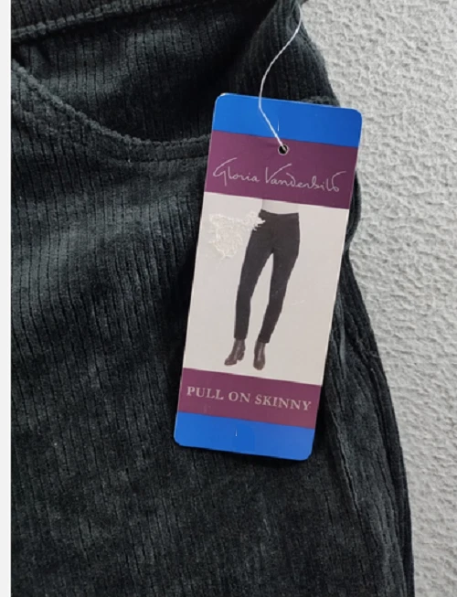 Женские брюки Gloria Vanderbilt без застежек узкие вязаные вельветовые (ЧЕРНЫЕ S) новые без этикеток - Изображение 1 из 1