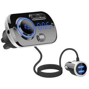Wireless Bluetooth Car FM Transmitter Kit 2 USB Charger MP3 Player AUX Handsfree - Picture 1 of 9