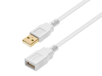 Monoprice USB A to USB A Female 2.0 Extension Cable - 28/24AWG, White, 6ft - Image 1 of 4