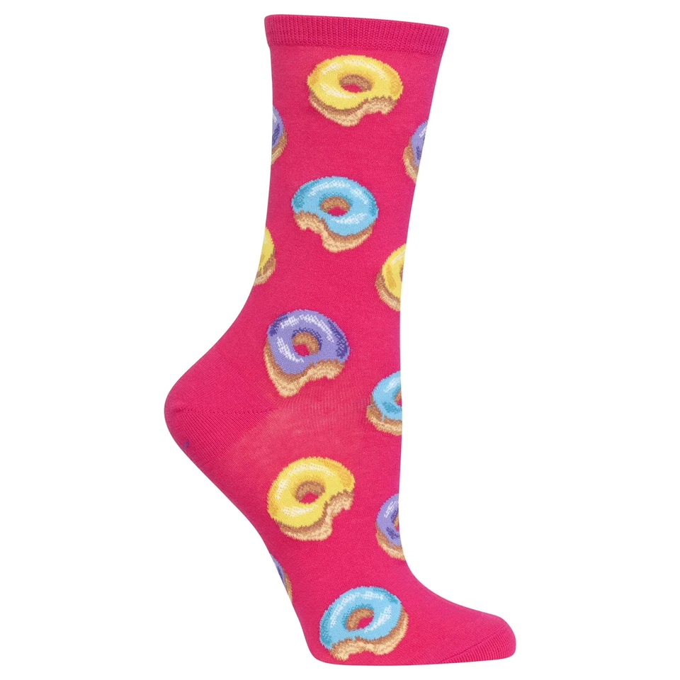New Hot Sox Womens Donuts Novelty Socks Shoe Size 4-10 Pink Bakery Doughnuts - Image 1 of 1