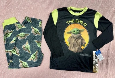B57 The Child Baby Yoda Pajama Set Boys 2 PC PJ set The Mandalorian Long Sleeve - Image 1 of 4