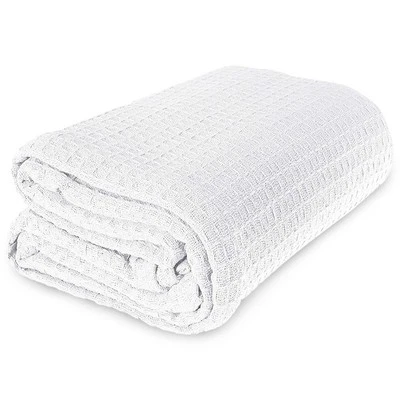 JMR 100%Cotton Blanket-Waffle Weave Hotel Throw Blankets Sz (66X90,90X90,108X90) - Image 1 of 3