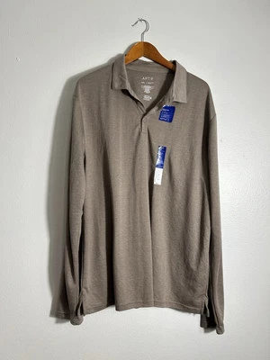 Camisa Polo Apt 9 Premier Flex Para Hombre XXL Beige Manga Larga Nueva con Etiquetas Foto 1 de 4