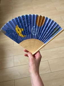 japanischer "SENSU"Sanrio japanischer Stil Hello Kitty Hand-Klappventilator, blau - Bild 1 von 6
