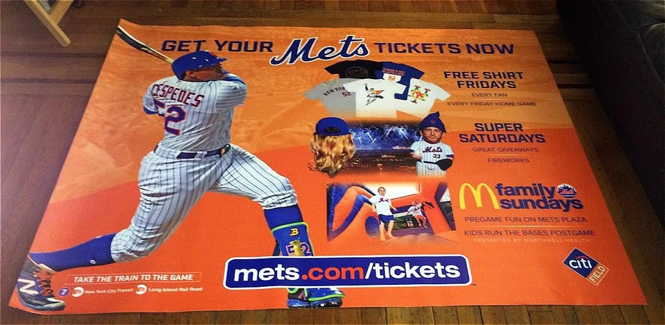 NY METS 2017 PROMO 5FT SUBWAY POSTER YOENIS CESPEDES - Image 1 of 1