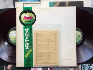 The Beatles "WHITE ALBUM" w/OBI, SONG LIST JAPAN APPLE STEREO RED WAX AP-8570~71 - Imagen 1 de 24