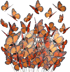 3 Size Monarch Butterfly Decorations Artificial Monarch Butterfly Wall Decors 3D - Picture 1 of 8