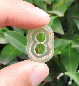 RARE!! 2 gr Beautifull  Lucky No 8 in Stalactite Chalcedony Stone Indonesia - Picture 1 of 7