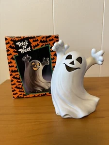 Trick Or Treat Porcelain Ghost Votive Style 25470 Taiwan 5” Tea Light - Picture 1 of 2