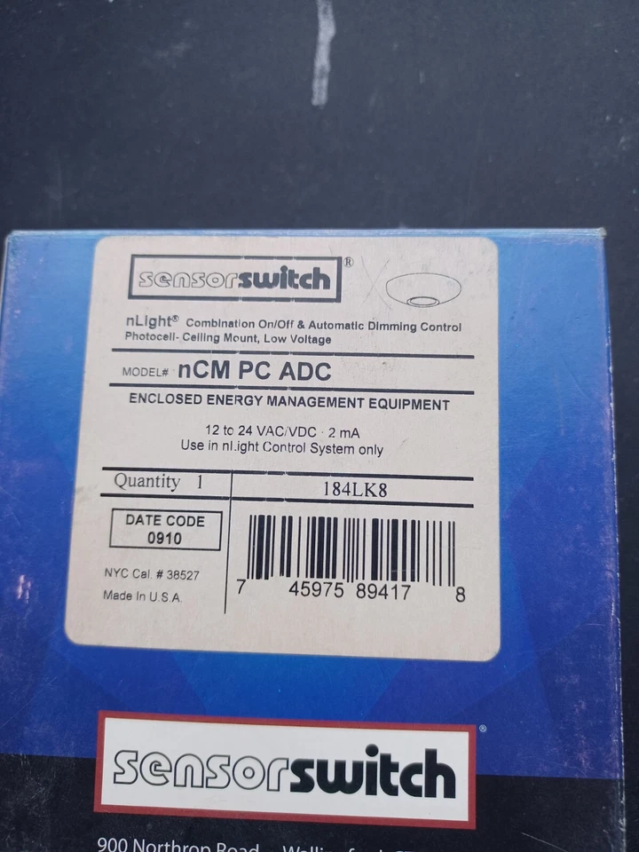 ACUITY SENSOR SWITCH NCM PC ADC Photosensor,Daylight,Automatic - Image 1 of 1