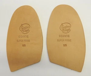 5.5 Gigantic Super Prime Half Soles Tooling Tan Leather Shoe Boot Repair 1-Pair - Picture 1 of 4