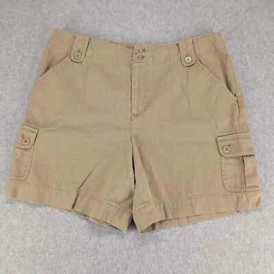 Pantalones Cortos Lauren Ralph Lauren Mujer 8 Beige Lino Carga Militar tiro medio Foto 1 de 4